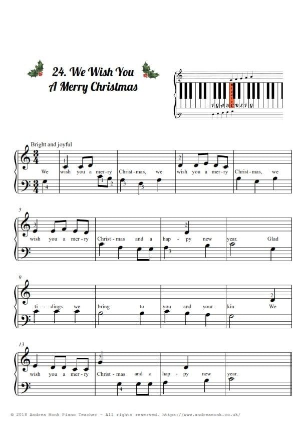 Christmas Carols for Beginner piano